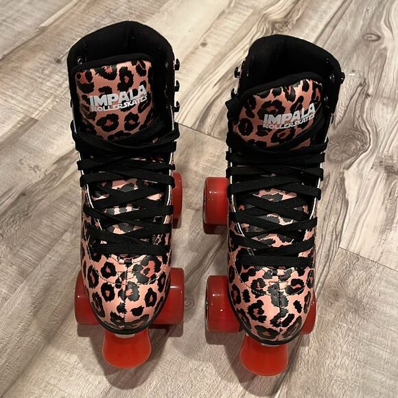 Impala leopard print Roller Skates new condition size 5 - Picture 4 of 10